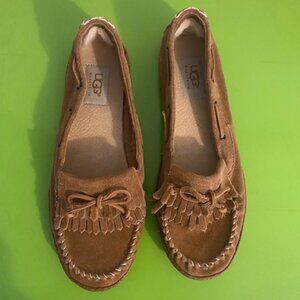 UGG Women NWOT Calf Leather Espadrilles Boat Shoes Size 6